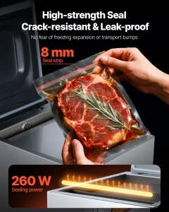 Aparat Vakuum VEVOR DZ-260S-V2, 260 W, 26 cm, inox - Img 3