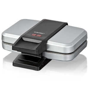 Aparat wafe Cloer 6119 Speculoos, pentru 4 biscuiti, speculoos 6 x 11 cm fiecare, biscuiti de Craciun, 600 W, indicator luminos, depozitare cu economie de spatiu, blocare maner in 3 trepte, argintiu, plastic - Img 7