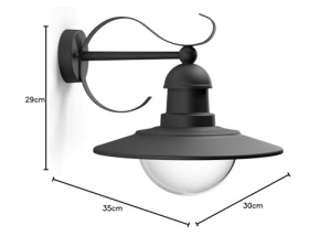 Aplica de perete exterior Philips Topiary E27 IP44 neagra dimmabila - Img 7