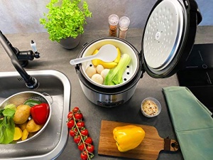 Aragaz de orez Russell Hobbs [castigatorul testului] 1,2 l incl. insertie pentru abur cu capac cu balamale cu aroma (functie de mentinere la cald, oala de gatit cu acoperire antiaderenta, lingura de orez si ceasca de masurare, otel inoxidabil) 27080-56 - Img 10