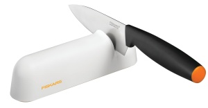 Ascutitor de cutite Fiskars Roll-Sharp, pentru cutite din otel, design finlandez, alborange - Img 4
