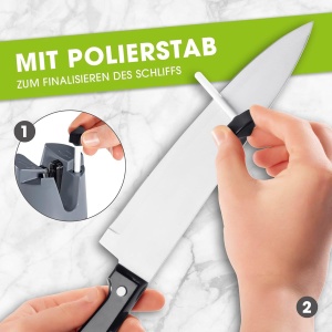 Ascutitor de cutite GOURMETmaxx cu lame din tungsten, design compact, manual - Img 4