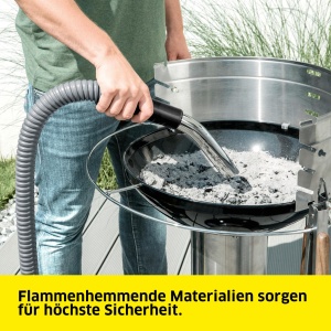 Aspirator de cenusa si aspirator uscat Karcher AD 2 perfect pentru curatarea cosului de fum si curatarea sobelor pe peleti (cu curatare cu filtru, recipient metalic de 14 litri, curatare fara contact cu murdaria), Negru - Img 4