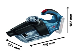 Aspirator de mana fara fir Bosch Professional 18V System GAS 18V-1 (incl. tub de extractie, duza pentru crapaturi, duza pentru covoare, volum recipient 1 litru, fara baterie/incarcator) - Img 3