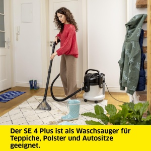 Aspirator de spalat Karcher SE 4 Plus furtun de aspirare 2 in 1 rezervor de apa proaspata 4 l rezervor de apa murdara 4 l duza de spalare a covoarelor - Img 2