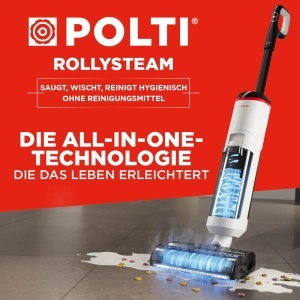 Aspirator Polti Rollysteam WD50C, 450 W, kabellos, auto-curatare, alb - Img 2