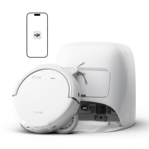 Aspirator robot DJI ROMO S, 25000 Pa putere, auto-curatare, alb
