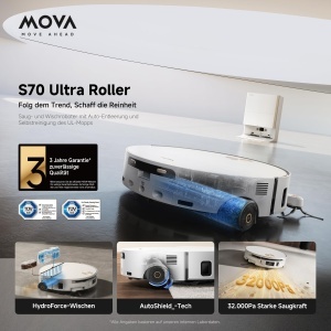 Aspirator robot Mova S70 Ultra, 32000Pa, alb, cu functie de spalare - Img 2