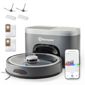 Aspirator robot Vacmaster REi, 4000Pa putere de aspirare, cu statie de auto-golire