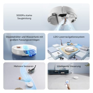 Aspirator robot Xiaomi S40C 2-in-1 5000Pa navigare laser LDS mop integrat - Img 2