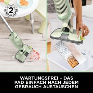 Aspirator si mop 2-in-1 Shark VacMop, fara fir, 4 paduri de unica folosinta, 355 ml solutie, verde lime - Img 5