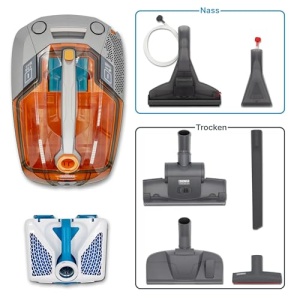 Aspirator Thomas 788568 Aqua PET Family, fara sac, portocaliugri, 1L apa - Img 2