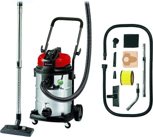 Aspirator umed/uscat Einhell TE-VC 2230 SA (tehnologie ECO, 1.150 W, recipient din otel inoxidabil de 30 l, racord prin suflare, regulator de aer fals, incl. combinatie de duza covor/podea neteda, furtun 3 m, tub telescopic) - Img 1
