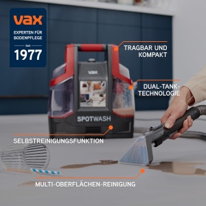 Aspirator Vax SpotWash Fleckenreiniger Compact pentru Curatare Tapiterii si Podele - Img 2