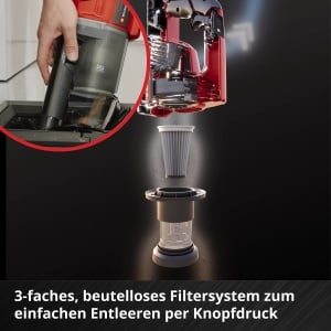 Aspirator vertical Einhell TE-SV 18 Li-Solo fara sac 2-in-1 mod ECO si BOOST - Img 8