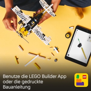 Avion LEGO Technic 42198, Bauset cu 333 piese, Propulsor rotativ, Zebramodel - Img 6