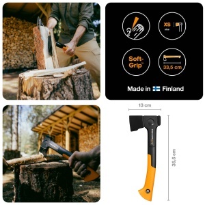 Axa universala Fiskars X-Series X14, 35.5 cm, 529 g, negruportocaliu - Img 2
