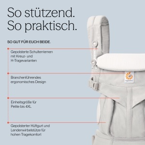 Babytrage Ergobaby Omni Classic pentru nou-nascuti si copii 0-48 luni, culoare gri perla - Img 4
