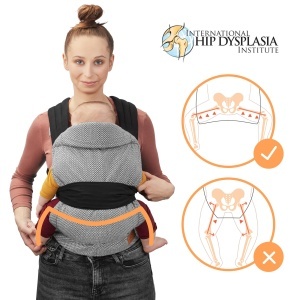 Babytrage Ergonomica Kindekraft ADOREE, 3-20 kg, 2 Tragemodi, Gri - Img 3