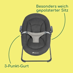 Babywippe Bebeconfort Timba Baby 2-in-1, 0-9 kg, 2 pozitii de inclinare, gri - Img 5