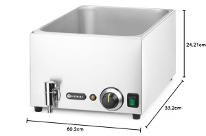 Bain-Marie HENDI GN 11, 1000W, din inox, cu ablashahn - Img 5