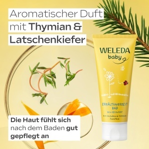 Baita pentru bebelusi WELEDA Bio Calendula 75ml - Vegan, cu Thymian si Lavanda - Img 3