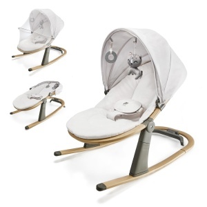 Balansoar pentru bebelusi Kinderkraft ELSU 2in1, 0-9 kg, gri, cu jucarii - Img 1