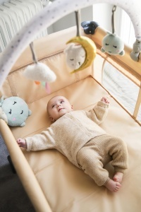 Baldachin pentru copii Momi Baby-Bogen Zizi cu 3 jucarii senzoriale, montare usoara - Img 2