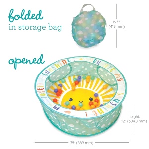Ballebad Infantino Pop-Up cu 50 Bile Colorate, 90 cm, Usor de Asamblat - Img 6
