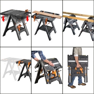 Banc de lucru multifunctional Worx Pegasus WX051 pliabil capacitate maxima 450 kg - Img 2