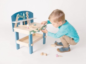 Banc de lucru pentru copii small foot Nordic din lemn cu accesorii 40x26x49 cm - Img 5