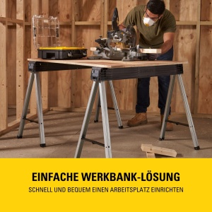 Banci de lucru pliabile STANLEY 340 kg, metalice, set de 2, cu maner si curea, negre - Img 3