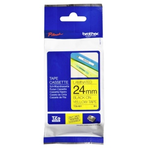 Banda de scriere Brother P-touch TZe-651, 24mm, galben cu negru, 8m