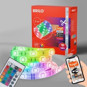 Banda LED Briloner 5m, RGB, 15W, Control prin App si Telecomanda