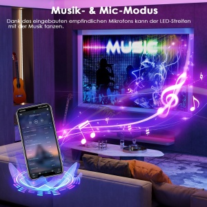 Banda LED HOVVIDA 5m, 150 LED-uri RGB, Control APP si Telecomanda - Img 4