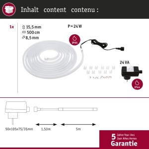 Banda LED Paulmann SimpLED 5m Alb Cald, IP65, Montaj Usor - Img 5