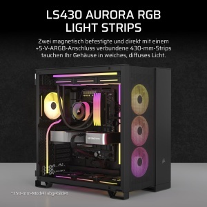 Banda LED RGB CORSAIR LS430 Aurora 430mm, 49 LED-uri, Magnetica - Img 2