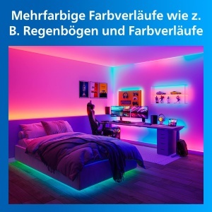 Banda LED RGBICWW Philips, 10 m, Lumina alba ajustabila, Control smart - Img 4