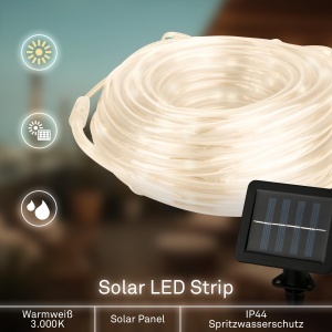 Banda LED Solara BRILONER 10 Metri, Lumina Calda, 2 Moduri, Rezistenta la Vreme - Img 2