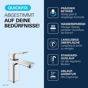 Baterie baie GROHE Dice 1018560000 crom economisire apa montaj usor - Img 4