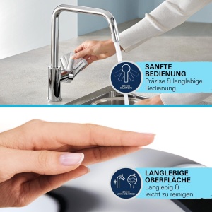 Baterie bucatarie GROHE Get 30361000 crom cu dus extractibil si rotire 360deg - Img 6