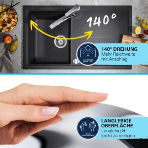 Baterie bucatarie GROHE Start 30530002 crom rotire 140deg montaj rapid - Img 5