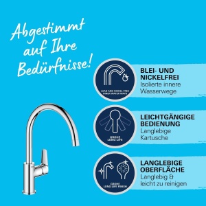 Baterie chiuveta bucatarie GROHE StartEdge 30529001 crom rotire 360deg montaj fara scule - Img 5