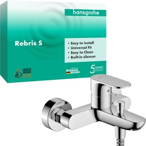 Baterie de cada hansgrohe Rebris S, crom, 2 consumatori, lungime 17,3 cm