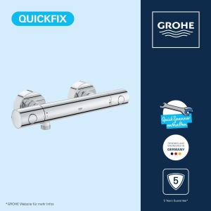 Baterie de dus GROHE Precision Get, crom, cu tehnologie de economisire a apei - Img 3