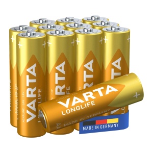 Baterii AA VARTA Longlife, 12 bucati, Alkaline, Lunga durata - Img 1
