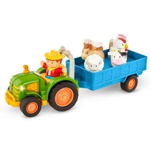 Battat Tractor cu Lumini si Sunete Set 7 Piese Jucarie pentru Copii 18 Luni