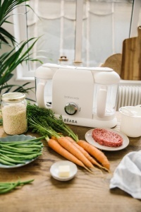 BEABA - Babycook Duo - Aparat de mancare pentru bebelusi 4 in 1 - Abur delicat - Gatire rapida cu abur in 15 minute - XXL Capacitate : 2x200 ml - Alb/Argintiu - Img 5