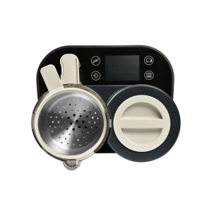 BEABA - Babycook Smart - Conectat - Aparat de mancare pentru bebelusi - Cantar integrat - Bol de sticla - Cos din otel inoxidabil - Capacitate mare 2.25L - Aburi delicat - Ecran tactil/aplicatie - Antracit - Img 3