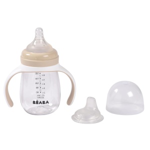 Beaba Biberon 2-in-1 cu Pai 210 ml 100 Etans BPA-Free Culoare Argile